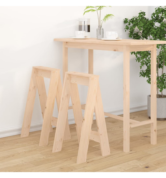 Tabourets lot de 2 40x40x75 cm bois massif de pin | Mobilier & Déco