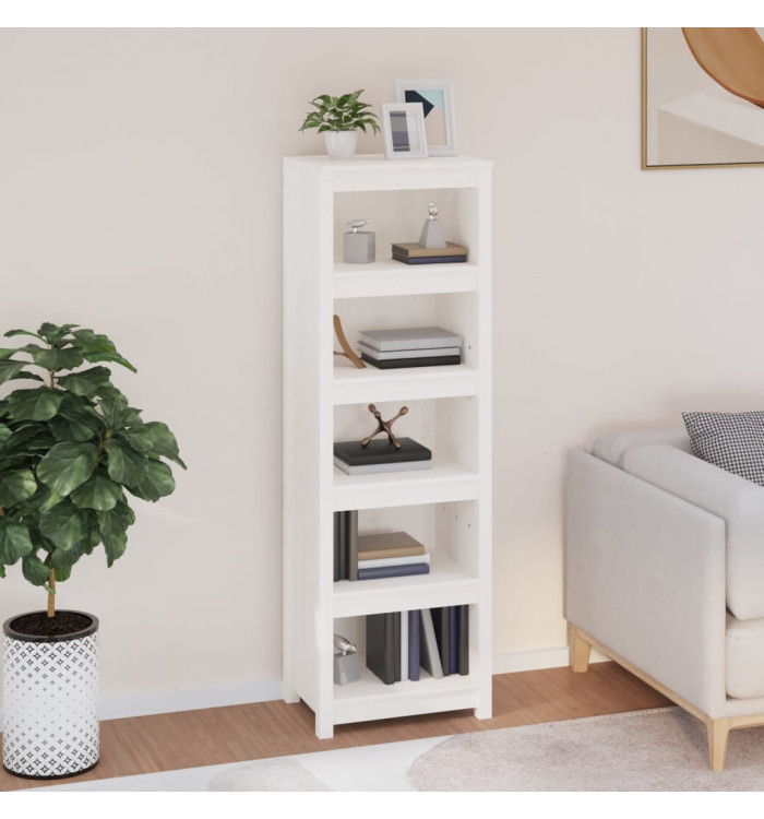 Bibliothèque Blanc 50x35x154 cm Bois de pin massif | Mobilier & Déco