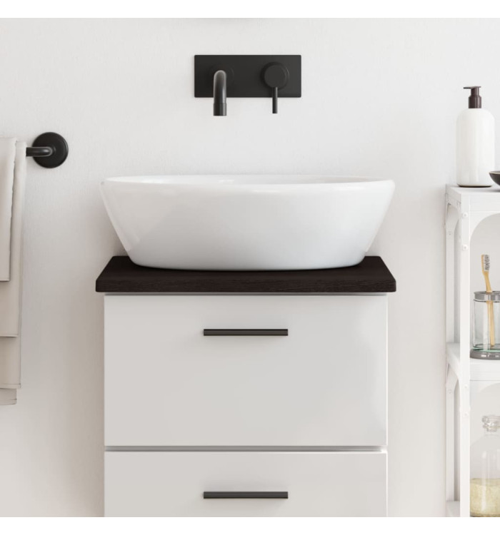 Comptoir de salle de bain marron foncé 40x30x2 cm bois traité | Mobilier & Déco
