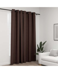 Rideau occultant Aspect de lin avec œillets Taupe 290x245 cm | Mobilier & Déco