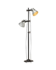 Lampadaire avec 2 abat-jour Argenté E27 Fonte | Mobilier & Déco
