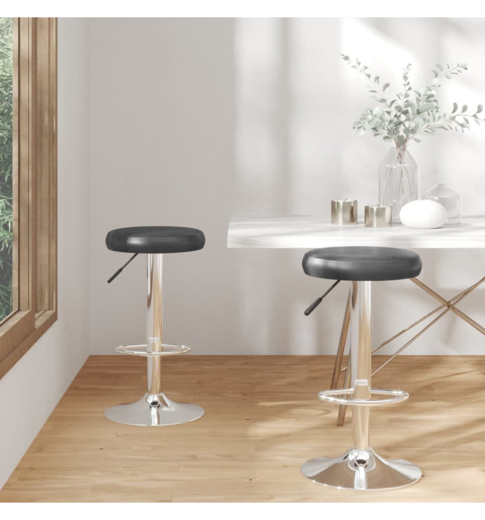 Tabourets de bar lot de 2 noir similicuir | Mobilier & Déco