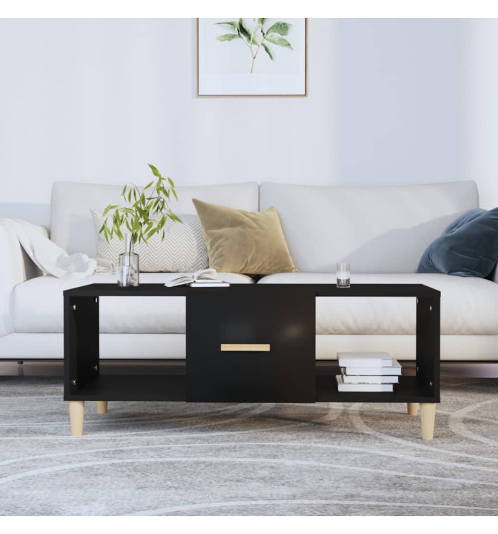 Table basse noir 102x50x40 cm bois d'ingénierie | Mobilier & Déco