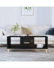 Table basse noir 102x50x40 cm bois d'ingénierie | Mobilier & Déco