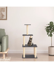 Arbre à chat avec griffoirs en sisal gris foncé 111 cm | Mobilier & Déco