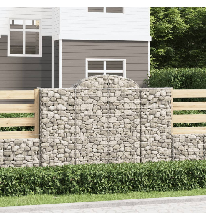 Paniers à gabions arqués 7 pcs 200x50x140/160 cm Fer galvanisé | Mobilier & Déco