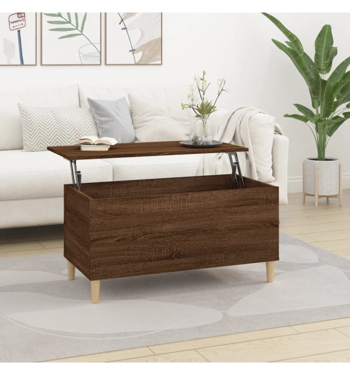 Table basse Chêne marron 90x44,5x45 cm Bois d'ingénierie | Mobilier & Déco
