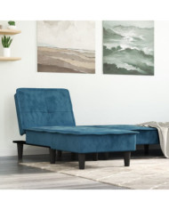 Chaise longue bleu velours | Mobilier & Déco