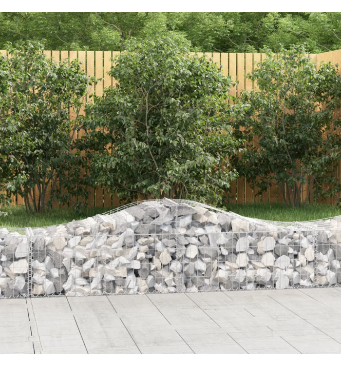 Paniers à gabions arqués 3 pcs 200x50x40/60 cm fer galvanisé | Mobilier & Déco