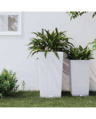 Jardinière et intérieur amovible blanc 21 /49 L rotin PP | Mobilier & Déco