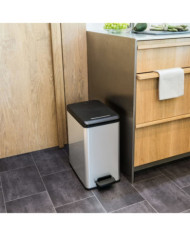 Curver Poubelle à pédale mince Deco 25 L Argenté | Mobilier & Déco