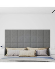 Panneaux muraux 12 pcs Gris 30x30 cm Similicuir 1,08 m² | Mobilier & Déco