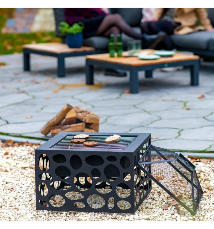 RedFire Foyer avec grille de barbecue Mikor Noir | Mobilier & Déco