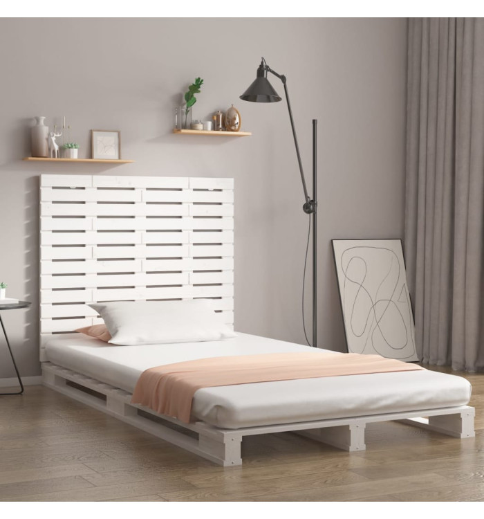 Tête de lit murale Blanc 106x3x91,5 cm Bois massif de pin | Mobilier & Déco