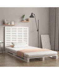 Tête de lit murale Blanc 106x3x91,5 cm Bois massif de pin | Mobilier & Déco