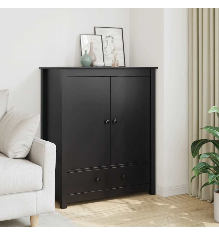 Buffet Noir 83x41,5x100 cm Bois massif de pin | Mobilier & Déco