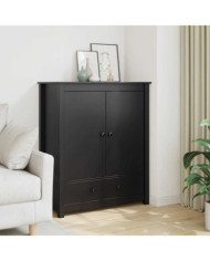 Buffet Noir 83x41,5x100 cm Bois massif de pin | Mobilier & Déco