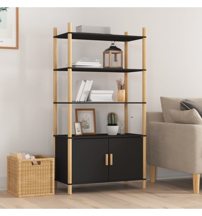 Buffet haut Noir 80x40x153 cm Bois d'ingénierie | Mobilier & Déco