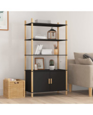 Buffet haut Noir 80x40x153 cm Bois d'ingénierie | Mobilier & Déco