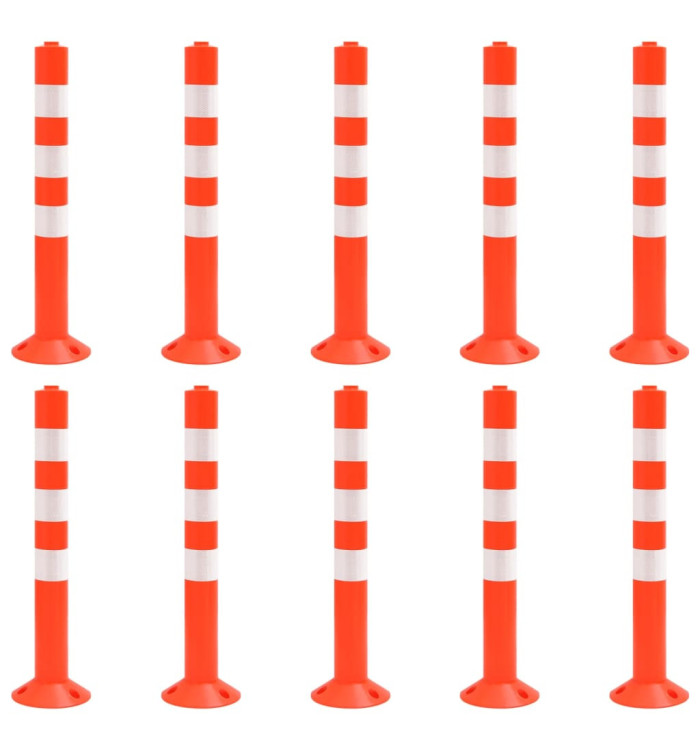 Bornes de contrôle du trafic 10 pcs 75 cm PE | Mobilier & Déco