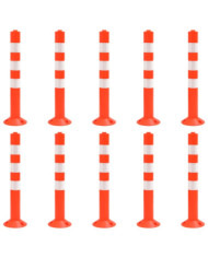 Bornes de contrôle du trafic 10 pcs 75 cm PE | Mobilier & Déco