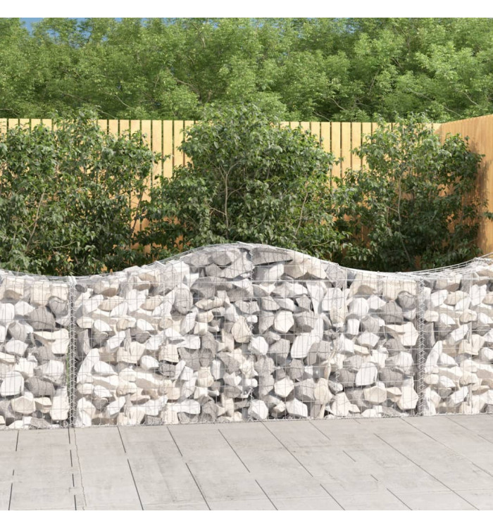 Paniers à gabions arqués 6 pcs 200x50x80/100 cm Fer galvanisé | Mobilier & Déco