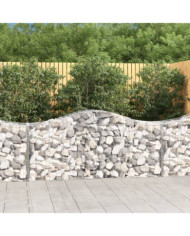 Paniers à gabions arqués 6 pcs 200x50x80/100 cm Fer galvanisé | Mobilier & Déco