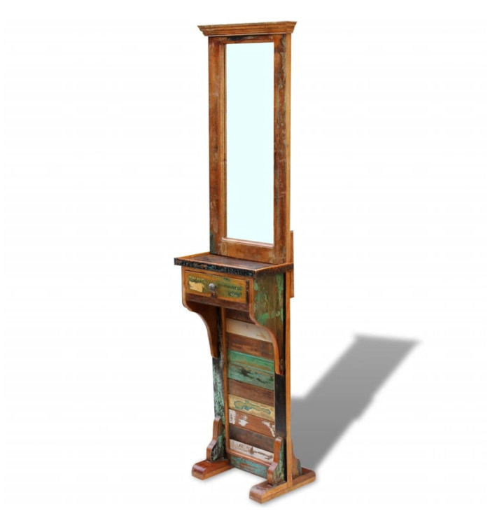 Miroir de couloir bois de récupération massif 47x23x180 cm | Mobilier & Déco