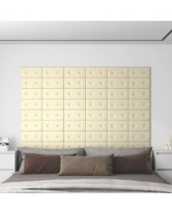 Panneaux muraux 12 pcs Crème 30x15 cm Similicuir 0,54 m² | Mobilier & Déco