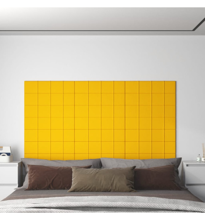 Panneaux muraux 12 pcs Jaune 60x15 cm Velours 1,08 m² | Mobilier & Déco
