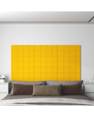 Panneaux muraux 12 pcs Jaune 60x15 cm Velours 1,08 m² | Mobilier & Déco
