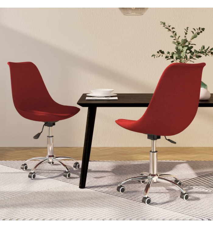 Chaises pivotantes à manger lot de 2 Rouge bordeaux Tissu | Mobilier & Déco