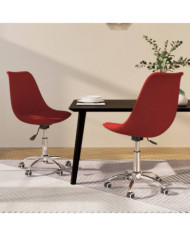Chaises pivotantes à manger lot de 2 Rouge bordeaux Tissu | Mobilier & Déco