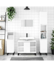 Armoire de salle de bain blanc brillant 80x33x60 cm | Mobilier & Déco