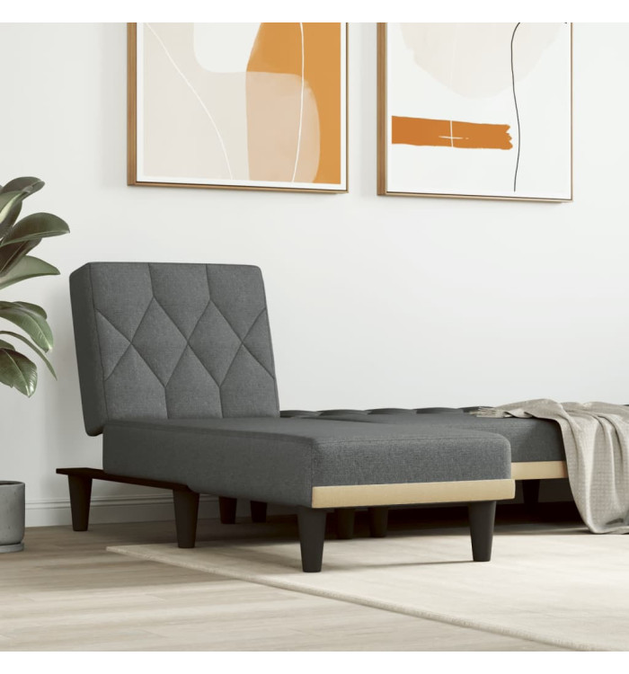 Chaise longue gris foncé tissu | Mobilier & Déco