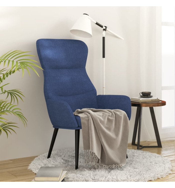 Chaise de relaxation Bleu Tissu | Mobilier & Déco