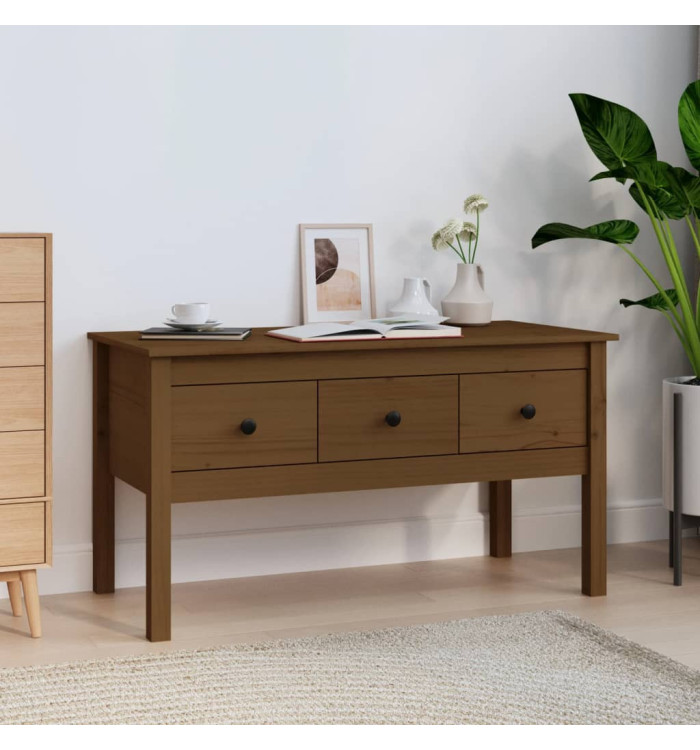 Table basse Marron miel 102x49x55 cm Bois massif de pin | Mobilier & Déco