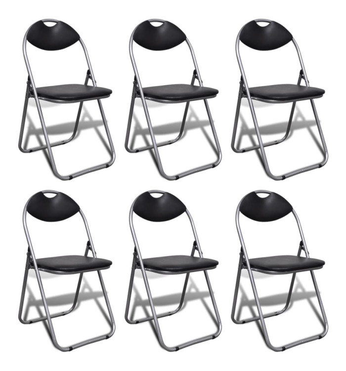 Chaises pliables lot de 6 similicuir | Mobilier & Déco