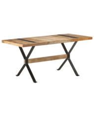 Table de salle à manger 160x80x76 cm Bois de manguier brut | Mobilier & Déco