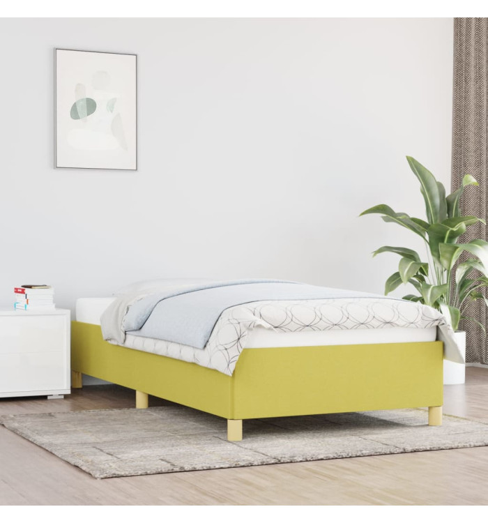 Cadre de lit sans matelas vert 90x190 cm tissu | Mobilier & Déco