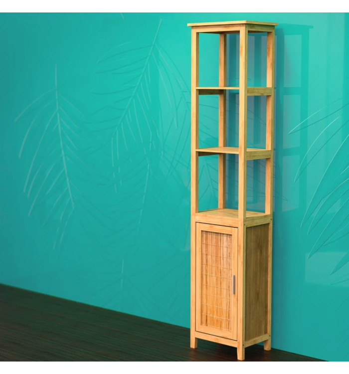 EISL Armoire haute avec 3 compartiments Bambou 40x30x190 cm | Mobilier & Déco