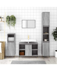 Armoire salle de bain sonoma gris 30x30x100 cm | Mobilier & Déco