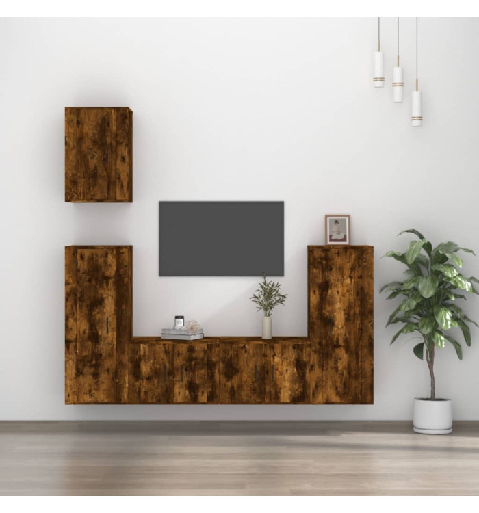 Ensemble de meubles TV 5 pcs Chêne fumé Bois d'ingénierie | Mobilier & Déco
