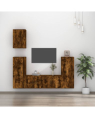 Ensemble de meubles TV 5 pcs Chêne fumé Bois d'ingénierie | Mobilier & Déco