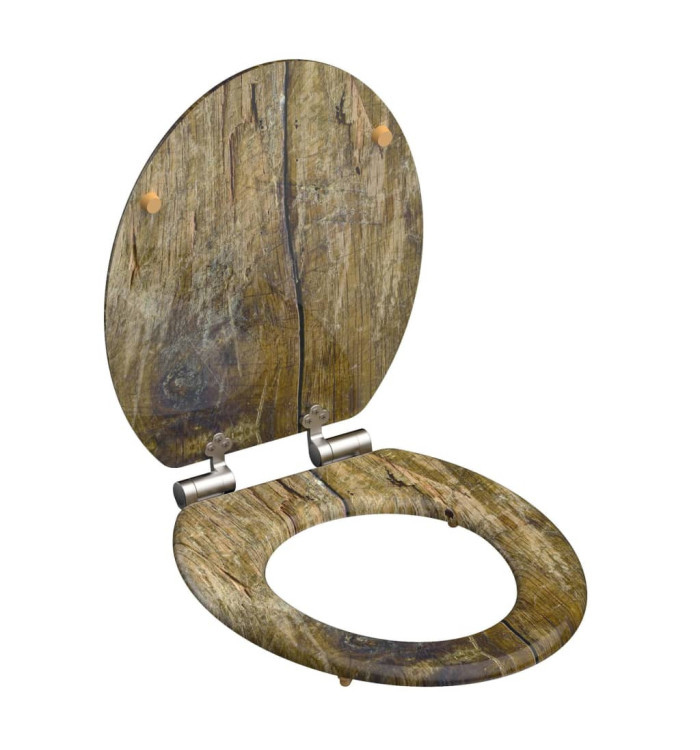 SCHÜTTE Siège de toilette Solid Wood MDF Marron | Mobilier & Déco