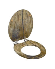 SCHÜTTE Siège de toilette Solid Wood MDF Marron | Mobilier & Déco