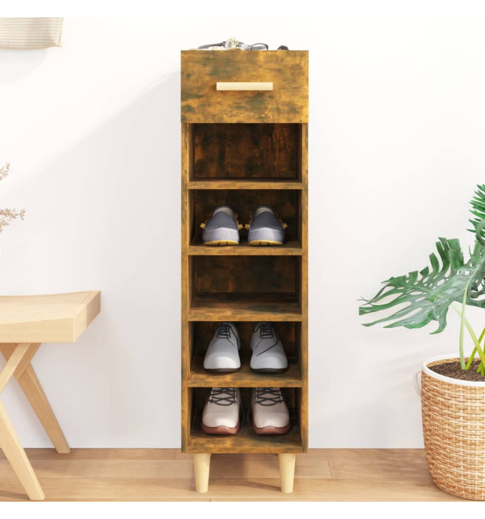 Meuble à chaussures Chêne fumé 30x35x105 cm Bois d'ingénierie | Mobilier & Déco