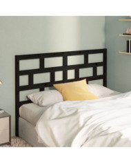 Tête de lit Noir 126x4x100 cm Bois massif de pin | Mobilier & Déco