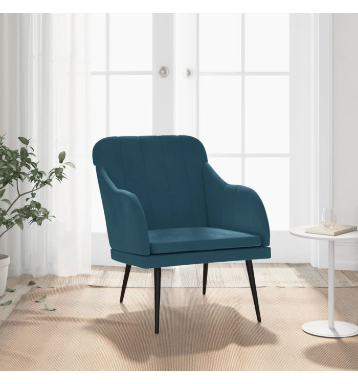 Fauteuil Bleu 63x76x80 cm Velours | Mobilier & Déco