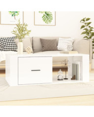 Table basse Blanc brillant 100x50,5x35 cm Bois d'ingénierie | Mobilier & Déco